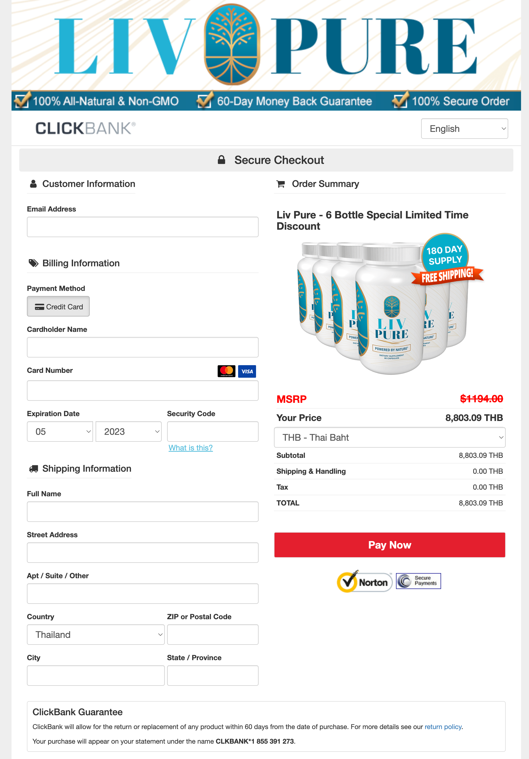 liv-pure.com order page